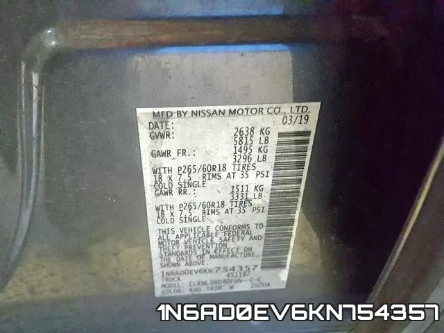 1N6AD0EV6KN754357 фото 2