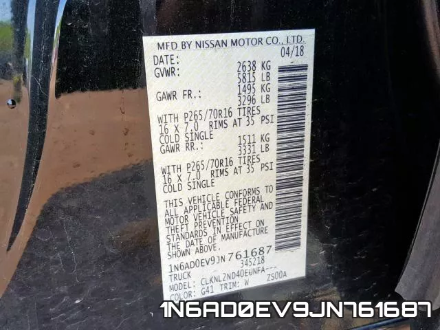 1N6AD0EV9JN761687 фото 2