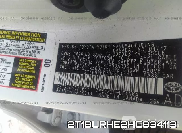 2T1BURHE2HC834113 фото 10