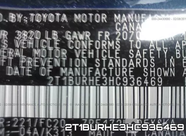 2T1BURHE3HC936469 фото 10
