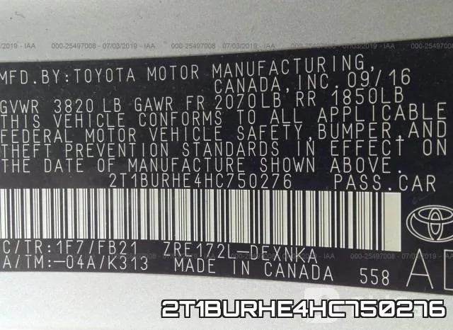 2T1BURHE4HC750276 фото 10