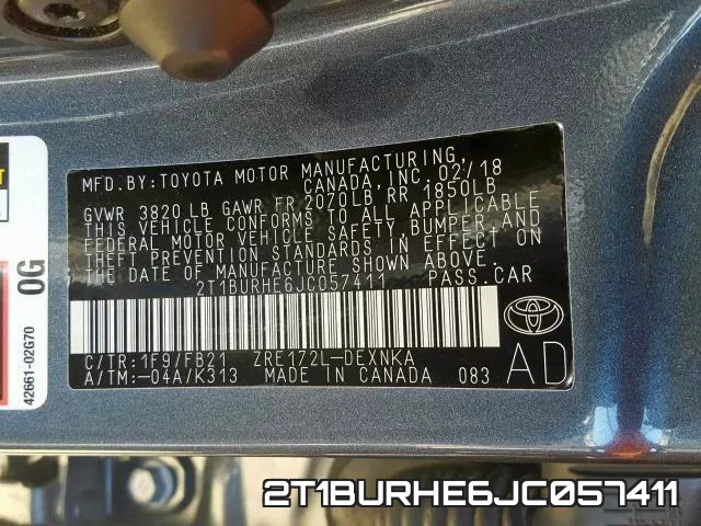 2T1BURHE6JC057411 фото 2