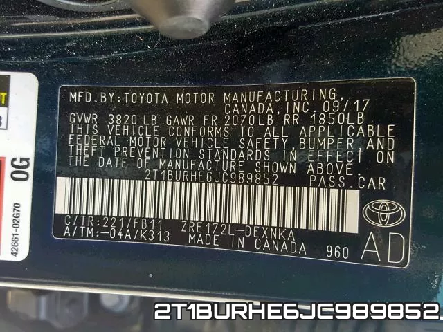 2T1BURHE6JC989852 фото 2
