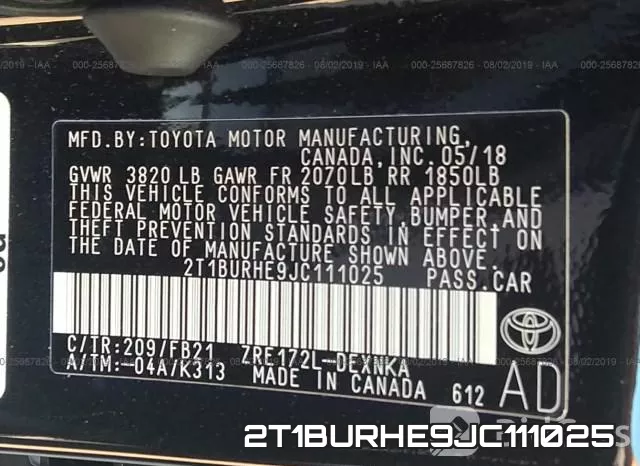 2T1BURHE9JC111025 фото 10