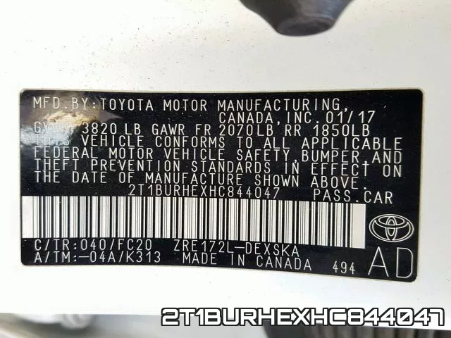 2T1BURHEXHC844047 фото 2