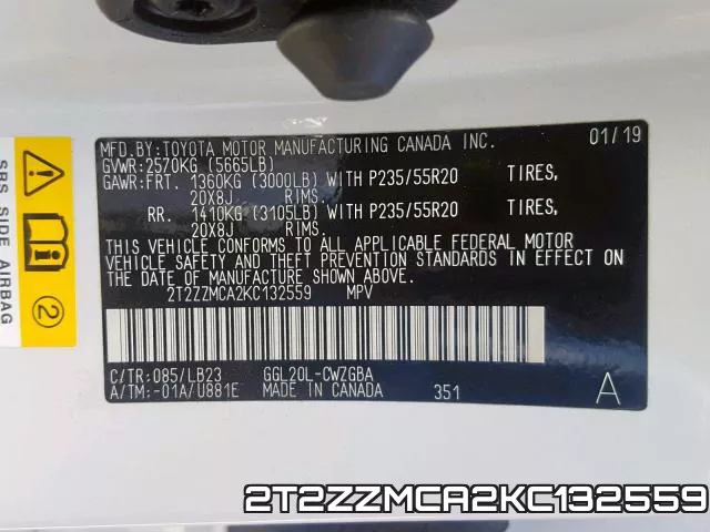 2T2ZZMCA2KC132559 фото 2