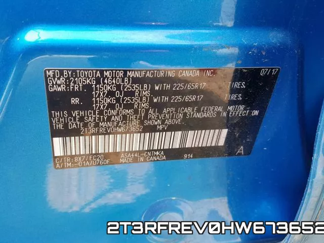 2T3RFREV0HW673652 фото 2