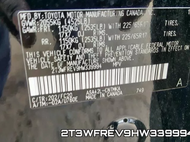 2T3WFREV9HW339994 фото 2