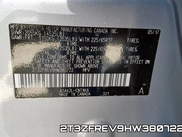 2T3ZFREV9HW380722 фото 2