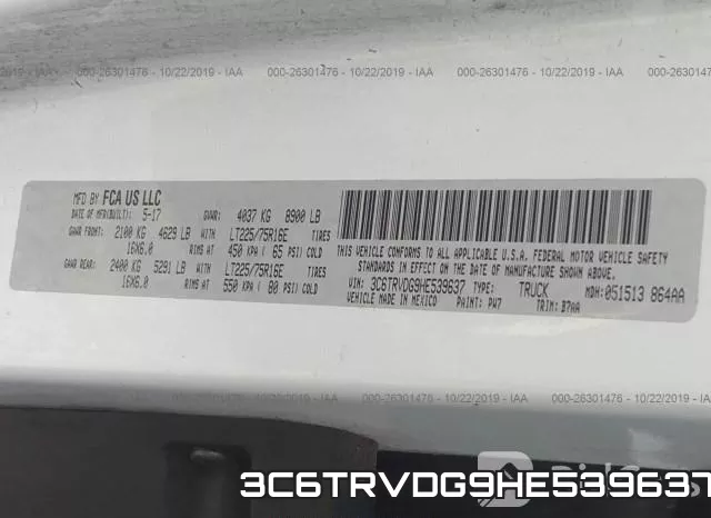 3C6TRVDG9HE539637 фото 10
