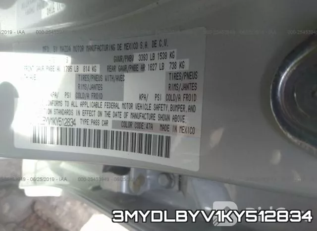 3MYDLBYV1KY512834 фото 10