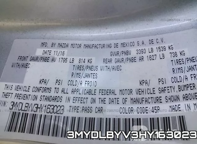 3MYDLBYV3HY163023 фото 9
