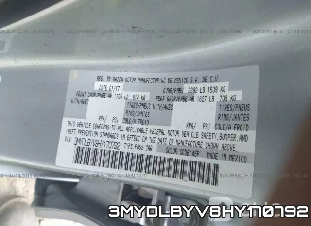 3MYDLBYV8HY170792 фото 10