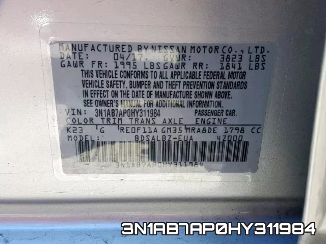 3N1AB7AP0HY311984 фото 2