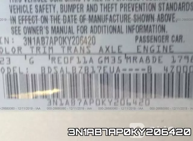 3N1AB7AP0KY206420 фото 10
