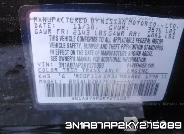 3N1AB7AP2KY275089 фото 10