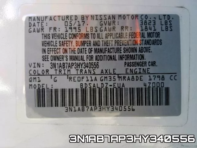 3N1AB7AP3HY340556 фото 2