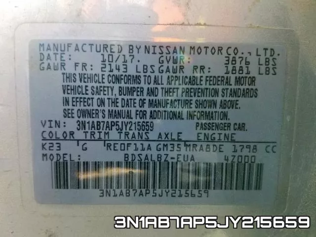 3N1AB7AP5JY215659 фото 2
