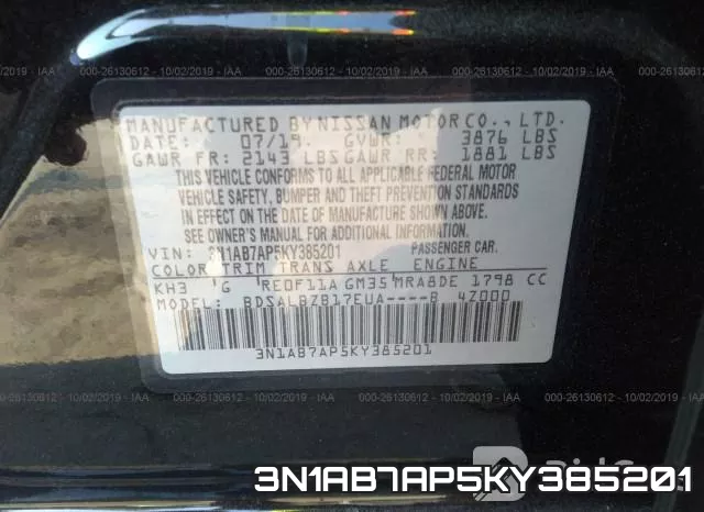 3N1AB7AP5KY385201 фото 10