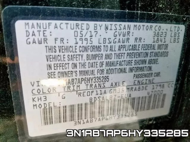 3N1AB7AP6HY335285 фото 2