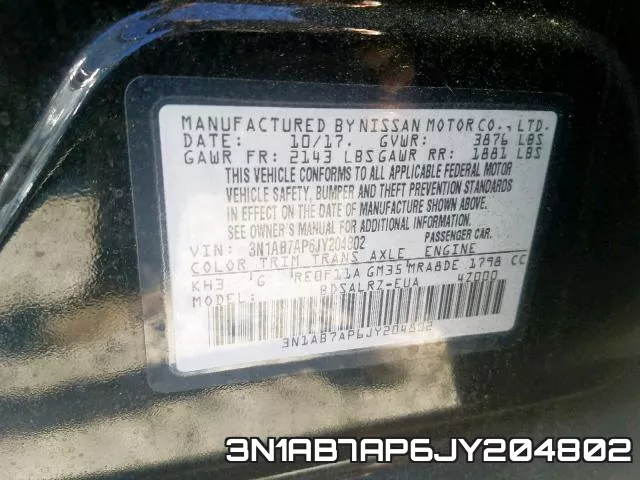 3N1AB7AP6JY204802 фото 2
