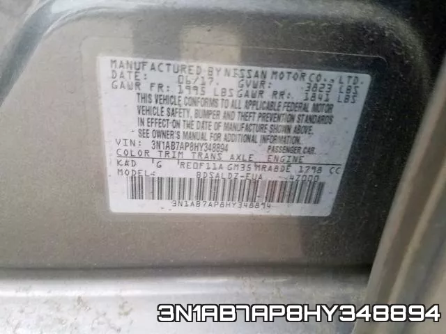 3N1AB7AP8HY348894 фото 2