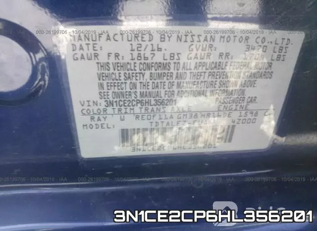 3N1CE2CP6HL356201 фото 10