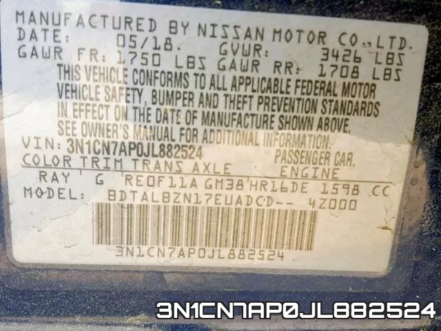 3N1CN7AP0JL882524 фото 2