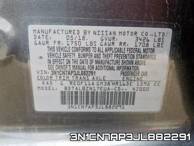3N1CN7AP3JL882291 фото 2
