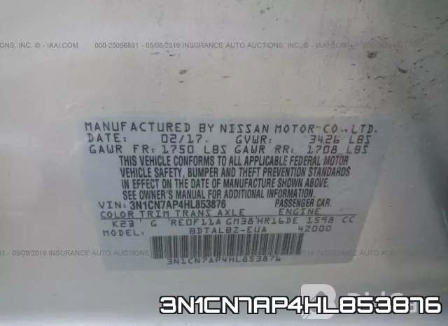 3N1CN7AP4HL853876 фото 10