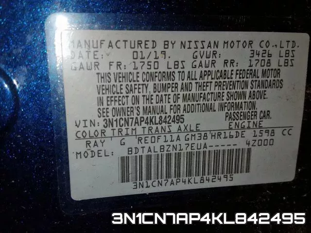 3N1CN7AP4KL842495 фото 2