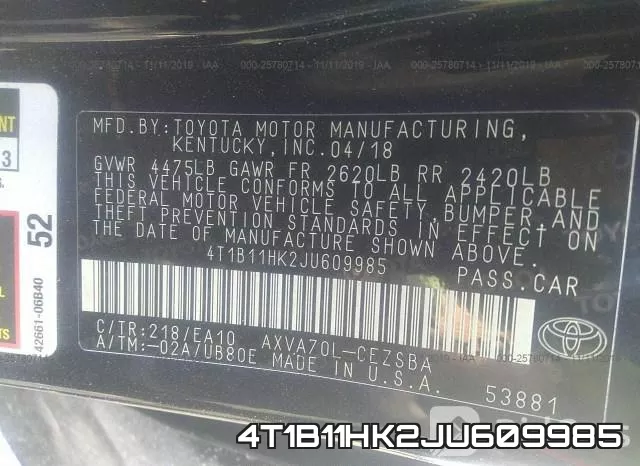 4T1B11HK2JU609985 фото 10