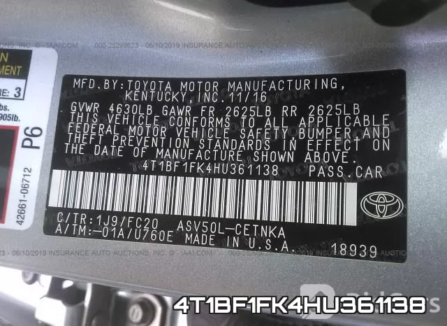 4T1BF1FK4HU361138 фото 10