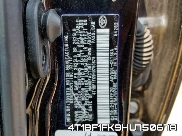 4T1BF1FK9HU750678 фото 2