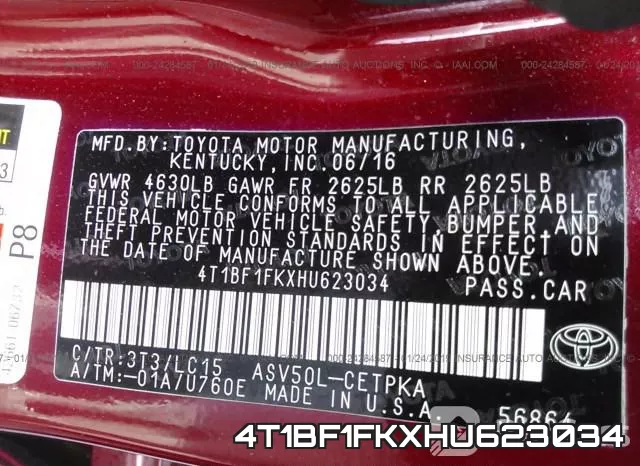 4T1BF1FKXHU623034 фото 10
