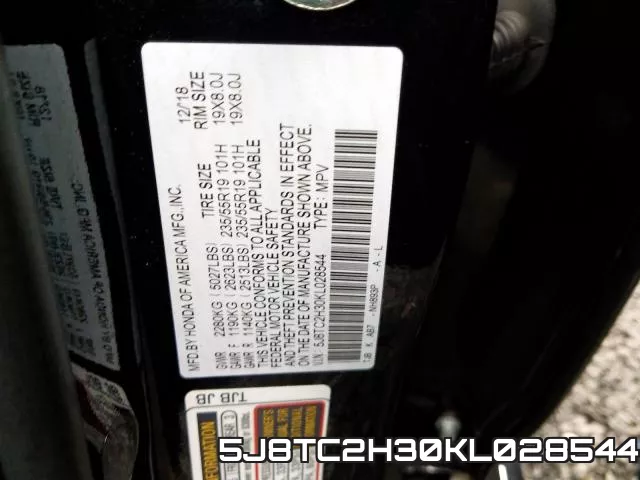 5J8TC2H30KL028544 фото 2
