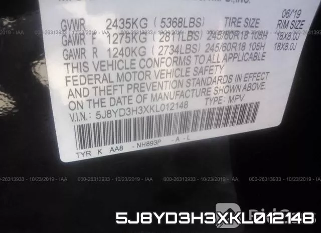 5J8YD3H3XKL012148 фото 10
