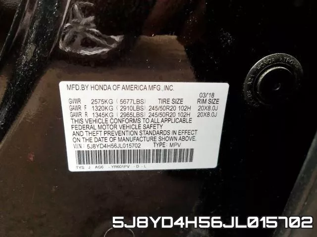 5J8YD4H56JL015702 фото 2