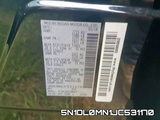 5N1DL0MN1JC531170 фото 2