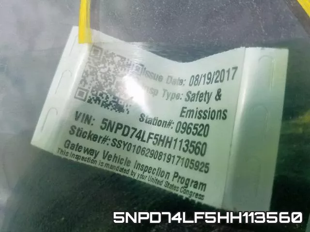 5NPD74LF5HH113560 фото 2