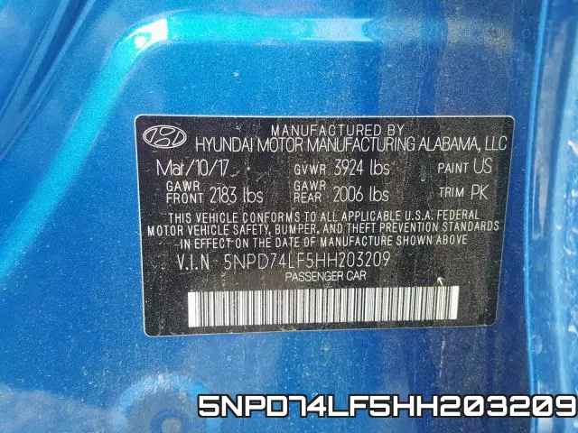 5NPD74LF5HH203209 фото 2