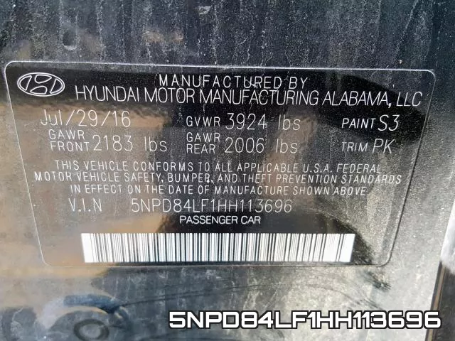 5NPD84LF1HH113696 фото 2