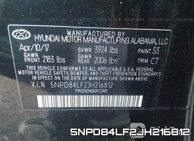 5NPD84LF2JH216812 фото 10