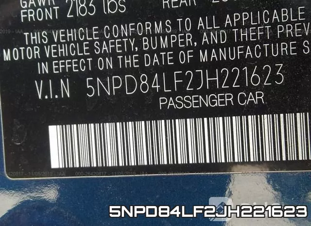 5NPD84LF2JH221623 фото 10