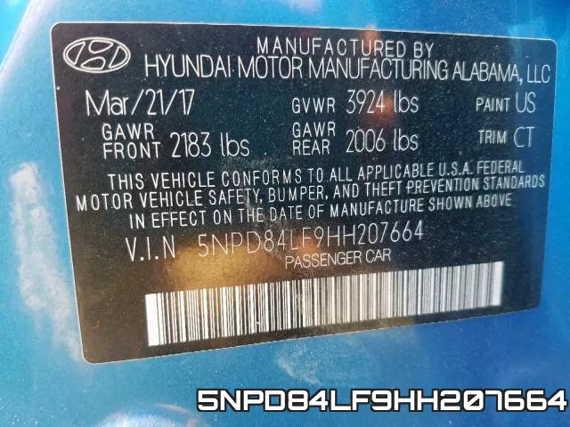 5NPD84LF9HH207664 фото 2