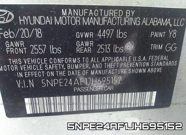 5NPE24AF1JH695152 фото 10