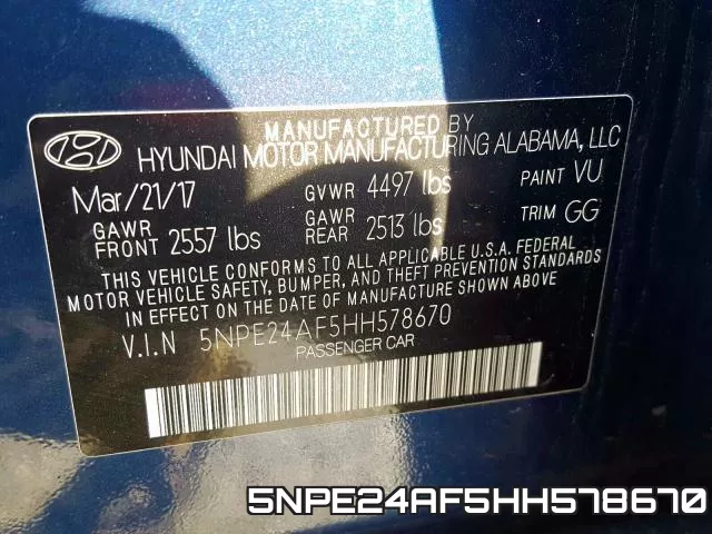 5NPE24AF5HH578670 фото 2