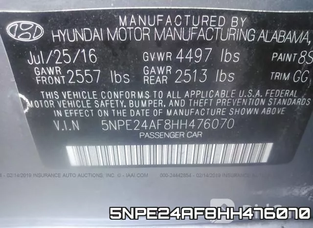 5NPE24AF8HH476070 фото 9