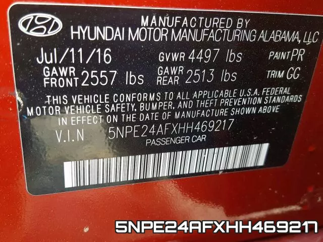 5NPE24AFXHH469217 фото 2