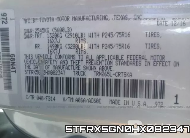 5TFRX5GN0HX082347 фото 10